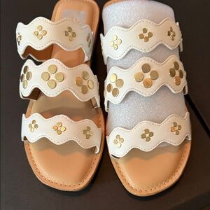Dolce Vita White and Gold Sandals